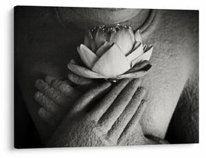 Tablou - Lotus în mâinile lui Buddha (70x50 cm)
