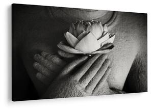 Tablou - Lotus în mâinile lui Buddha (90x60 cm)