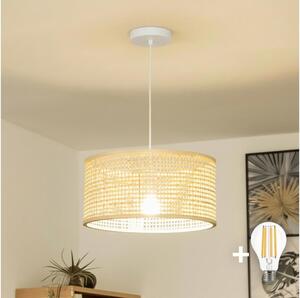Brilagi - Lustră LED suspendată pe cablu CERIA BOHO 1xE27/40W/230V, diametru 40 cm, bambus