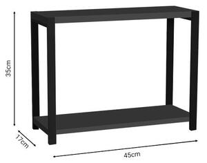 Raft Masa Lerf stejar-metal, negru, 45x17x35 cm