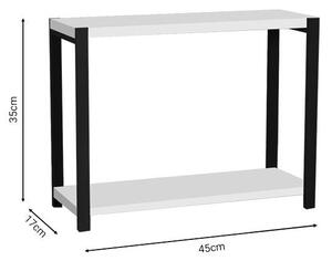 Raft Masa Lerf stejar-metal, negru, 45x17x35 cm