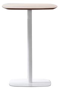 Masă de bar, stejar / alb, MDF / metal, diametru 60 cm, HARLOV