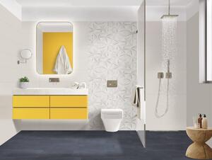 Faianta baie/bucatarie Cesarom Colorline, mata, aspect modern, gri deschis, dreptunghiulara, 50 x 25 cm