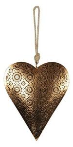 Decoratiune Heart din metal aramiu 20 cm