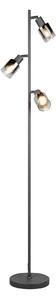 Reality Leuchten Lampadar Cadiz, negru/antracit, 3 becuri, înălțime 154 cm, Negru, Camera de zi / sufragerie, Metal, Modern
