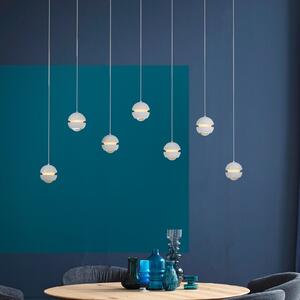 Schöner Wohnen Lampă suspendată LED Lini albă, 7 becuri lungă, 3.000 K, reglabil, Alb, Camera de zi / sufragerie, Plastic, Modern
