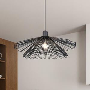 Reality Leuchten Lampă suspendată Margarita, Ø 50 cm, negru, E27, metal, reglabil, Negru, Camera de zi / sufragerie, Metal, Modern