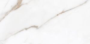 Faianta baie glazurata Cesarom Statuario, lucioasa, aspect marmura, nuante alb, dreptunghiulara, nerectificata, 9 placi, 50 x 25 cm