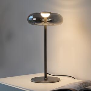 Schöner Wohnen Lampă de masă LED Posh, sticlă fumurie, 3.000 K, reglabil, Gri, Camera de zi / sufragerie, Sticlă, Modern