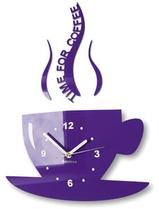 Ceas de perete "Este timpul pentru cafea" Violet