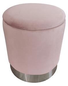 Taburet, catifea roz Velvet/crom argintiu, DARON