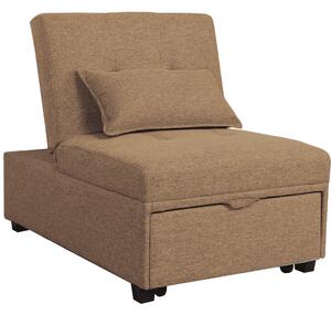 Fotoliu extensibil, material textil maro, OKSIN