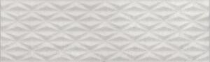 Faianta RAK Ceramics Metropol, gri deschis, aspect de piatra cu forme de romburi, mata, dreptunghiulara, grosime 0,9 cm, 30 x 100 cm