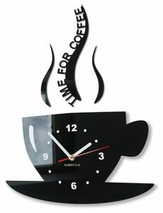 Ceas de perete "Este timpul pentru cafea" Negru