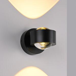 Schöner Wohnen aplică de perete LED Chia, negru, 3.000 K, sus/jos, Negru, Camera de zi / sufragerie, Plastic, Modern
