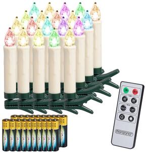 Lumânări pentru pomul de Crăciun CANDLE, 20 buc., multicolor