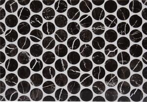 Faianta Pompei Tip 1, negru, aspect de marmura cu cercuri, lucioasa, 40 x 27.5 cm