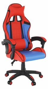 Scaun de birou / joc, albastru / roşu, SPIDEX