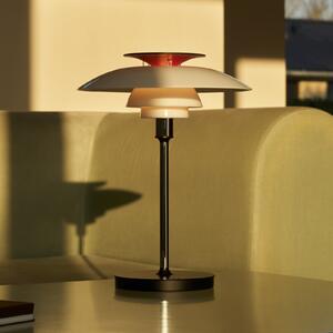 Louis Poulsen Lampa de masă cu baterie LED PH 80, alb/roșu/crom IP44, reglabil, Alb, Camera de zi / sufragerie, Aluminiu, Scandinavă