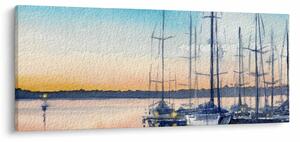 Tablou - Plimbare cu barca, aquarel (120x50 cm)
