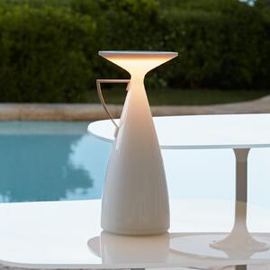 Kartell Lampa de masă cu baterie LED Camomille, albă, înălțime 24 cm, reglabil, Alb, Camera de zi / sufragerie, Plastic, Design