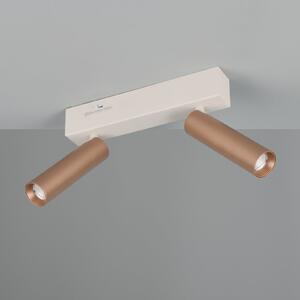 Trio Lighting Spot LED pentru tavan Ambala, lungime 26 cm, gri/maro, 2 becuri., reglabil, Maro / Rugină, Camera de zi / sufragerie, Metal, Modern