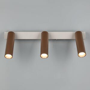 Trio Lighting Spot LED pentru tavan Ambala. Lungime 44 cm, gri/maro, 3 becuri., reglabil, Maro / Rugină, Camera de zi / sufragerie, Metal, Modern