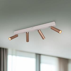 Trio Lighting Spot LED pentru tavan Ambala, lungime 65 cm, gri/maro, 4 becuri., reglabil, Maro / Rugină, Camera de zi / sufragerie, Metal, Modern
