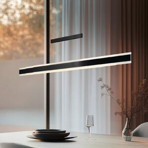 Trio Lighting Lampă suspendată LED Arcola negru, lungime 152 cm, dimmer tactil, CCT, reglabil, Negru, Camera de zi / sufragerie, Metal, Modern