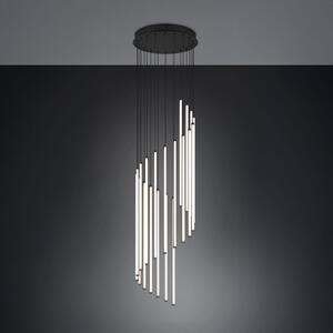 Trio Lighting Lampă suspendată LED Baxter, negru, Ø 37 cm, metal, CCT dimabil, reglabil, Negru, Camera de zi / sufragerie, Metal, Modern