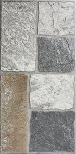 Gresie portelanata Ispan Lux Milano Grey cu aspect piatra naturala, PEI 4, gri deschis-inchis, grosime 0,8 cm, 30 x 60 cm