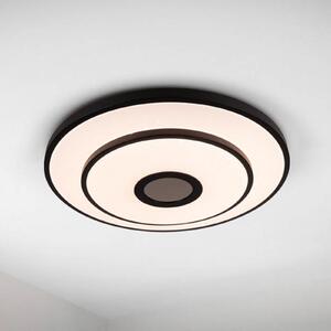 Näve Plafonieră LED Genua, negru, fier, CCT, telecomandă, reglabil, Negru, Camera de zi / sufragerie, Metal, Modern
