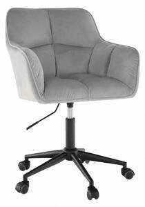 Fotoliu de birou, material catifea gri /metal, HAGRID NEW