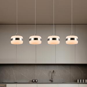 Trio Lighting Lampă suspendată LED Dios, culoare nichel, lungime 85 cm, CCT, 4 becuri, reglabil, Metalic, Camera de zi / sufragerie, Metal, Modern