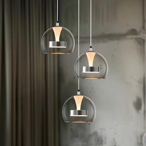 Trio Lighting Lampă suspendată LED Flynt, Ø 42 cm, culoare crom, metal CCT 3 becuri, reglabil, Metalic, Camera de zi / sufragerie, Metal, Modern