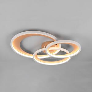Trio Lighting Plafonieră LED Granada, maro, lungime 71 cm, metal, CCT, reglabil, Maro / Rugină, Camera de zi / sufragerie, Metal, Modern