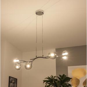 Brilagi - Lustră LED suspendată pe cablu MISTEL 6xG9/3W/230V crom negru/fumuriu