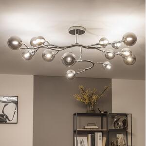 Brilagi - Lustră LED aplicată MISTEL 15xG9/3W/230V crom negru/fumuriu