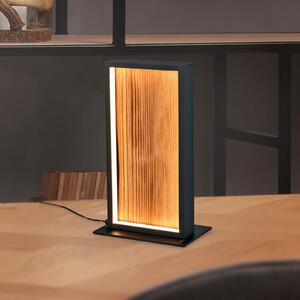 Trio Lighting Lampa de masă LED Kalea, înălțime 30 cm, culoare lemn, reglabil, Lemn, Camera de zi / sufragerie, Lemn