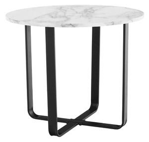 Măsuţă de cafea, marmură alba / metal negru, SALINO