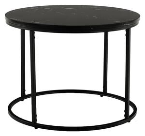 Măsuţă de cafea, marmură neagră / metal negru, GAGIN