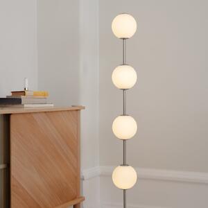 UMAGE lampadar LED Audrey, culoare oțel, înălțime 128 cm, 4 becuri., reglabil, Metalic, Camera de zi / sufragerie, Metal, Design, glob