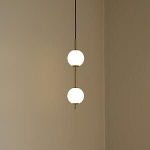UMAGE Lampa suspendată LED Audrey, culoare alamă, 2 becuri. Ø 12 cm, reglabil, Auriu / Alamă, Camera de zi / sufragerie, Metal, Design, glob