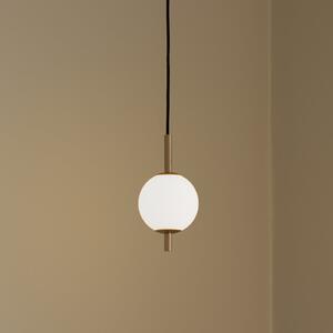 UMAGE Lampa suspendată LED Audrey, culoare alamă, 1 bec. Ø 12 cm, reglabil, Auriu / Alamă, Camera de zi / sufragerie, Metal, Design, glob