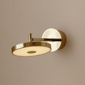 UMAGE Aplică LED Asteria SHORT HW, alamă lustruită, 28 cm, reglabil, Auriu / Alamă, Camera de zi / sufragerie, Metal, Design, Soclu de perete jos