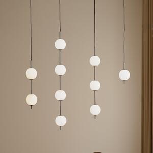 UMAGE Lampa suspendată LED Audrey, culoare oțel, 3 becuri, Ø 12 cm, reglabil, Metalic, Camera de zi / sufragerie, Metal, Design, glob
