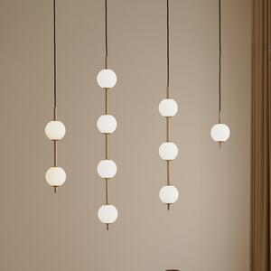 UMAGE Lampa suspendată LED Audrey, culoare alamă, 3 becuri, Ø 12 cm, reglabil, Auriu / Alamă, Camera de zi / sufragerie, Metal, Design, glob