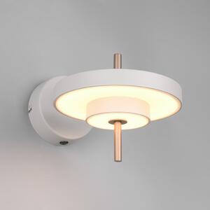 Trio Lighting Aplică LED Keaton, gri deschis, Ø 20 cm, metal, CCT, reglabil, Gri, Camera de zi / sufragerie, Metal