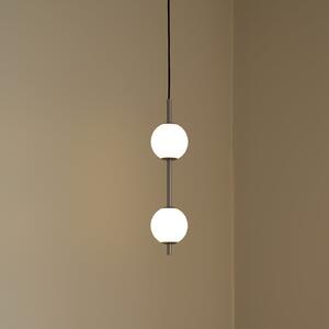 UMAGE Lampă suspendată LED Audrey, culoare oțel, 2 becuri, Ø 12 cm, reglabil, Metalic, Camera de zi / sufragerie, Metal, Design, glob