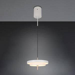 Trio Lighting Lampă suspendată LED Keaton, gri deschis, Ø 40 cm, metal, CCT, reglabil, Gri, Camera de zi / sufragerie, Metal